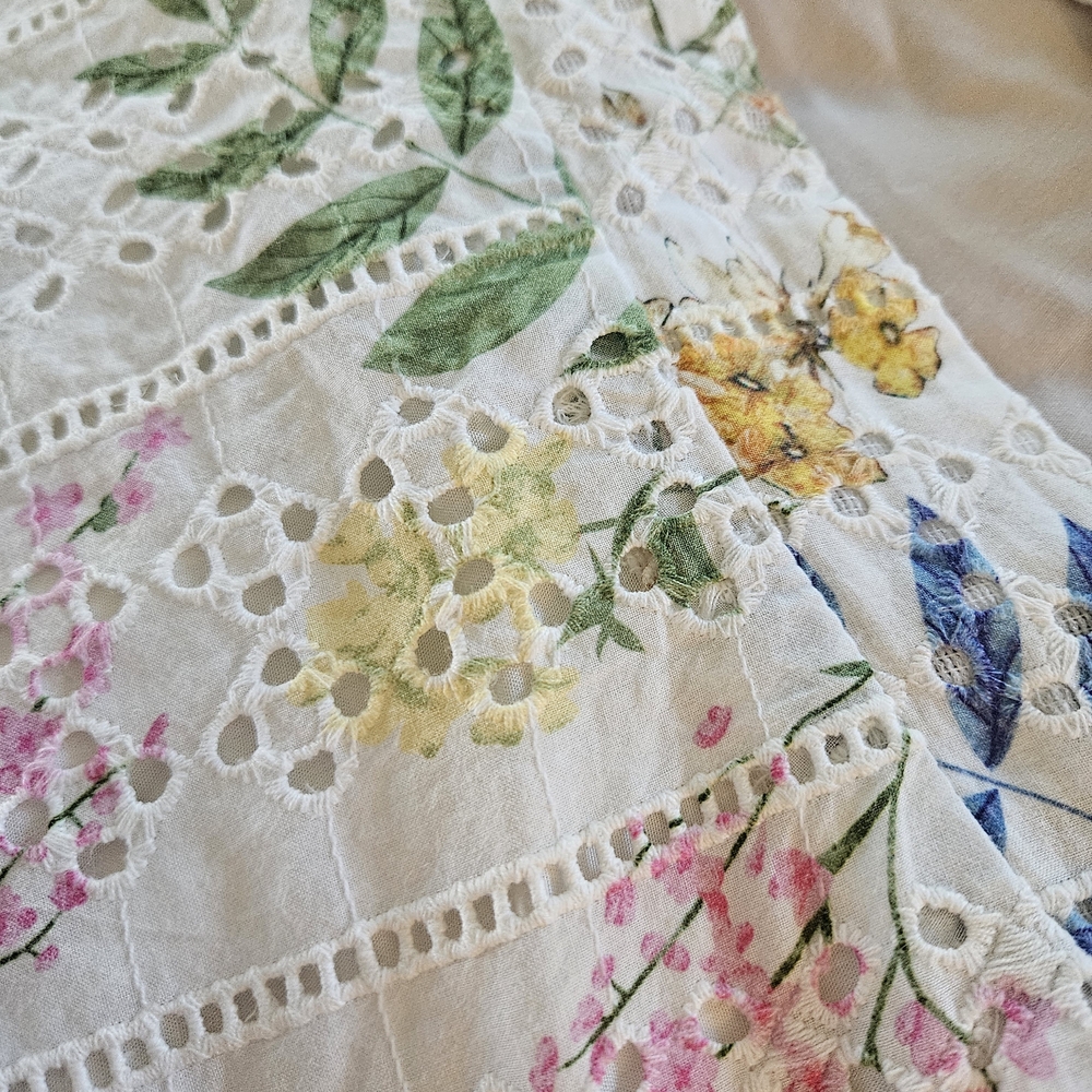 Lulu's Floral White Midi Skirt and Top - Picture 7 of 11